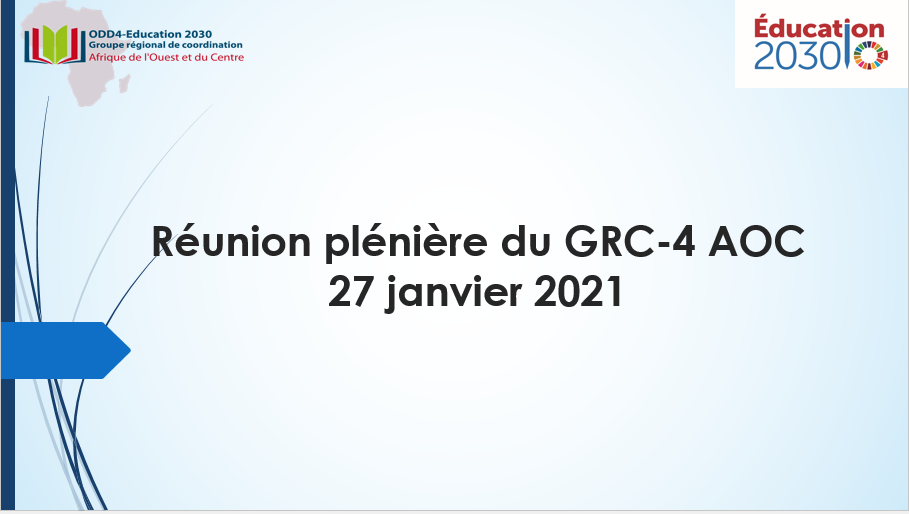 Réunion plénière GRC-4 du 27 jan. 2021
